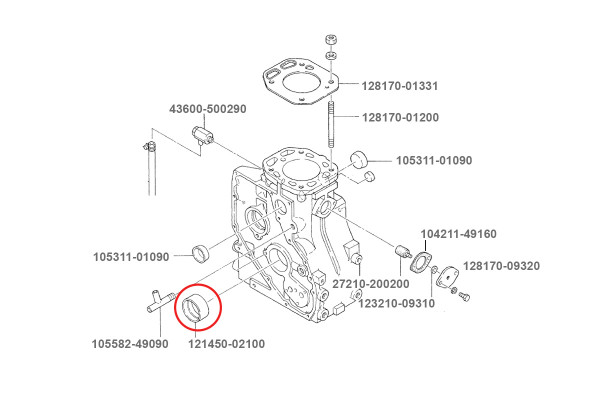 121450-02100 Plain bearing, crankshaft bearing 1GM 2GM(F)