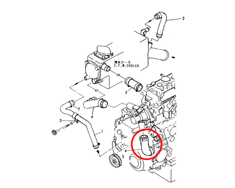 128290-49510 Cooling water hose D 128290-49510 Cooling water hose D