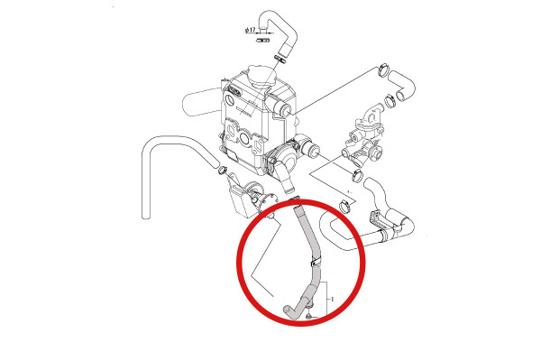 128990-49011 Slang från sjövattenpump