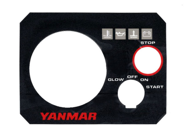 Yanmar Klistermärke på instrumentpanelens framsida