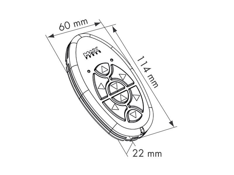 Trådlös fjärrkontroll MAX Power för bogpropeller Trådlös fjärrkontroll MAX Power för bogpropeller