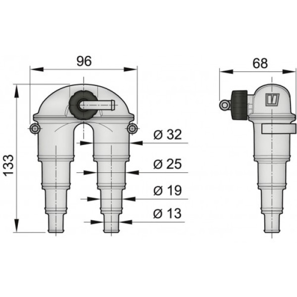 Anti Syphon Device with valve, 13 - 32 mm