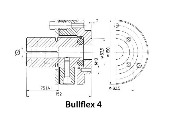 Vetus joustokytkin Bullflex 4, akseli Ø 25 mm