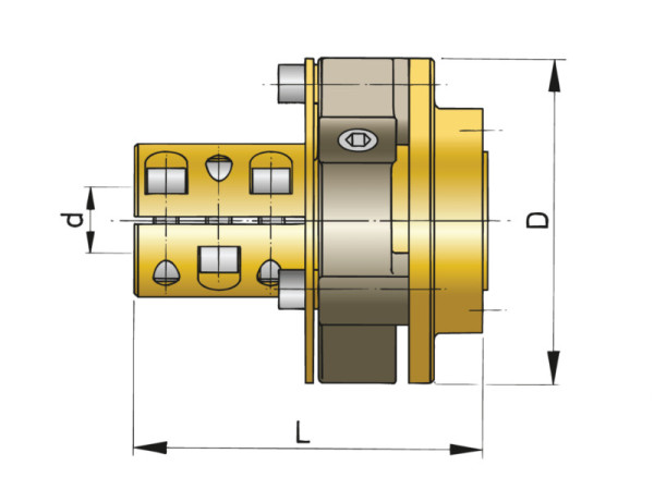 Joustava kytkin Bullflex 8, akseli Ø 30 mm