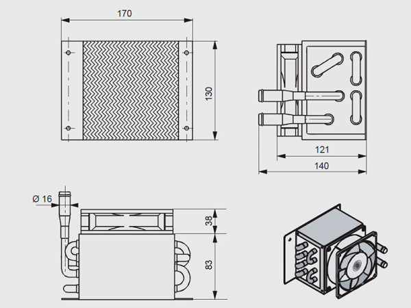 1,7 kW honeycomb fan heater Silencio1 12V Calorie Eberspächer heater