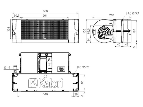 7,6 kW honeycomb blower Super KG 12 V Calorie Eberspächer heater