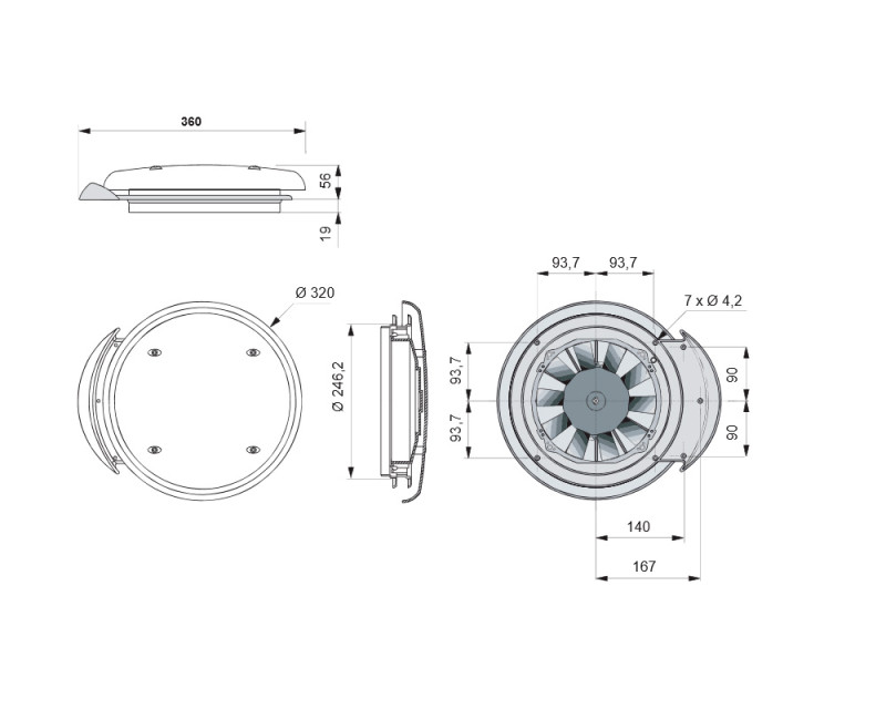 Ceiling Fan ADT 452 72W 12V Ceiling Fan ADT 452 72W 12V
