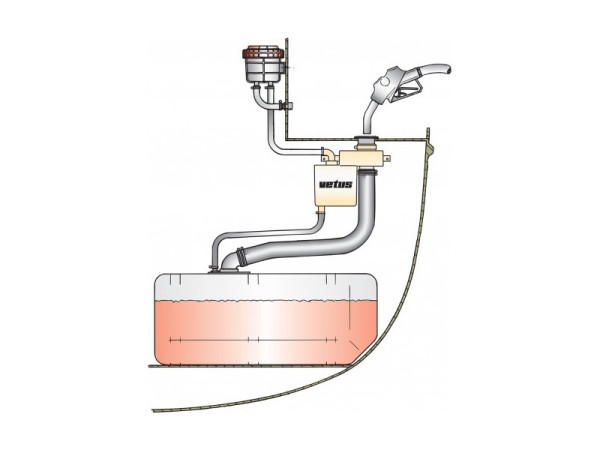 Anti-splash valve, deck outlet Ø 51 mm let