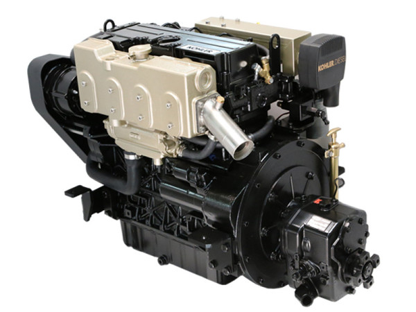 50 hp @2600 rpm. Lombardini Kohler meridiesel TMC260 with 2:1 gear ratio