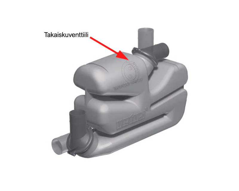 Vesilukko LSG75 Ø 75 mm pakoletkulle tilavuus 17.0 L Vesilukko LSG75 Ø 75 mm pakoletkulle tilavuus 17.0 L