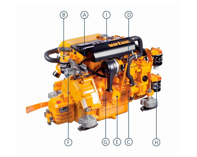 52 hp Vetus M4.56 marine engine TM345 2.47:1 HYDR 52 hp Vetus M4.56 marine engine TM345 2.47:1 HYDR