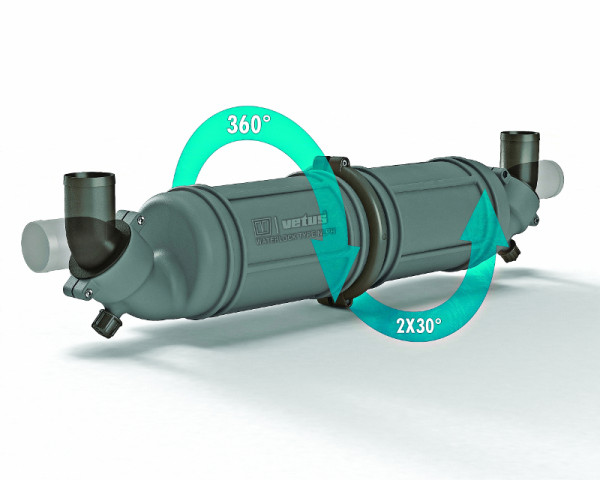 Ø45 mm vesilukko/äänenvaimennin NLPH45