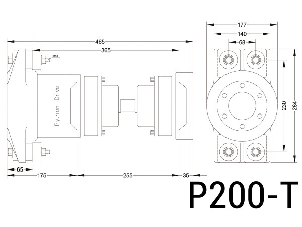 P200T Rivet unit (approx. 150 - 220 hp) Python Drive