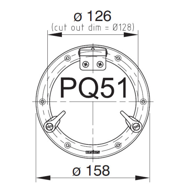 PQ51 Portlight, håltagningsmått Ø125 mm