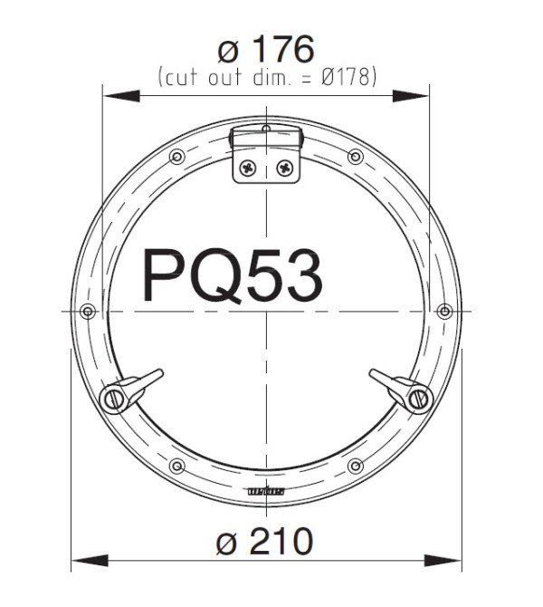 PQ53 Portlight, håltagningsmått Ø175 mm