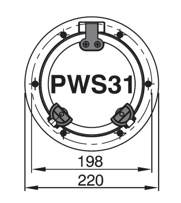 PWS31A1 Porthole AISI 316, A1 klass, inkl myggnät