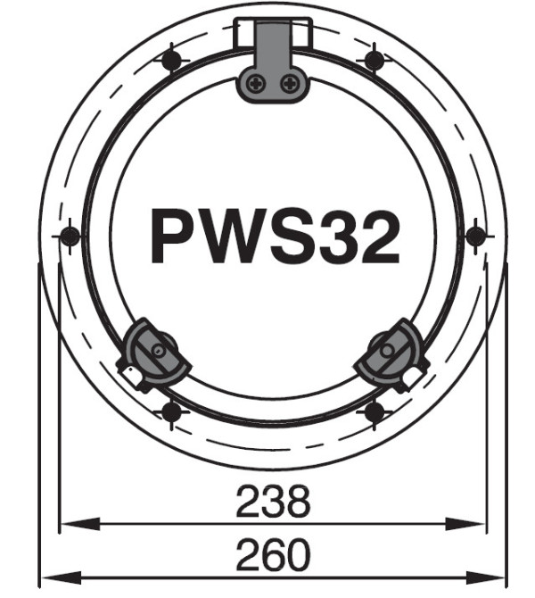 Ø 260 mm runkoikkuna PWS32A1 luokka A1