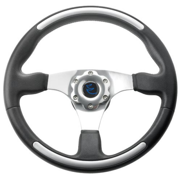 steering wheel Ø 35 cm, black, with aluminium knobs