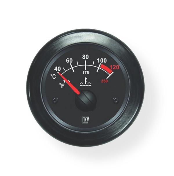 Temperature gauge for water 12/24 V (40-120°C) Ø 52