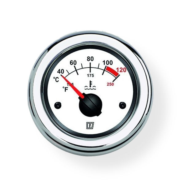 Temperature gauge for water 12/24 V (40-120°C) Ø 52