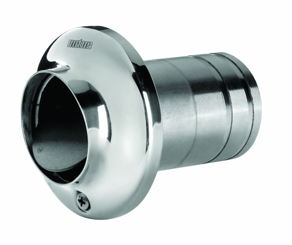 Ø100 exhaust hose outlet with flap, stainless steel