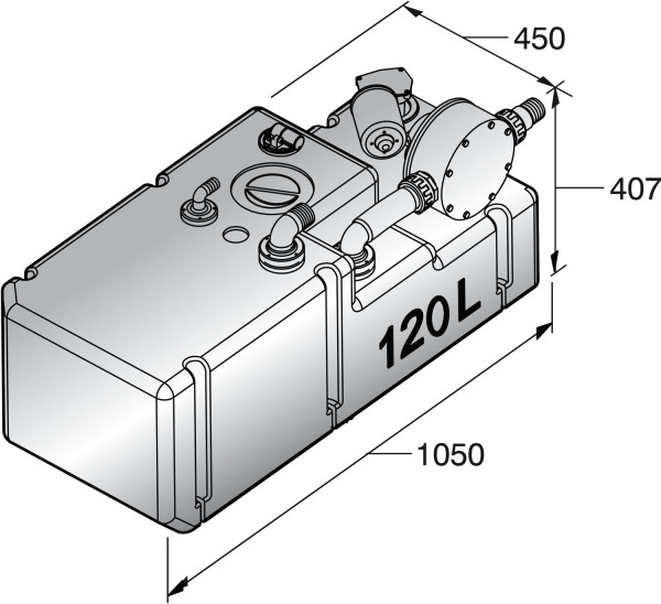 Septitankki 120 ltr 12 V pumpulla